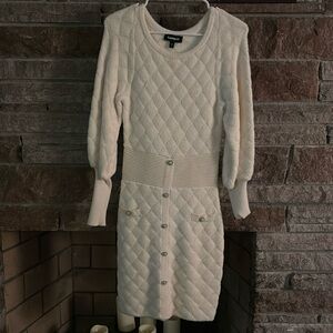 The cutest sweater dress from express cream colored XS